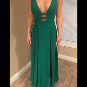 Emerald green long dress